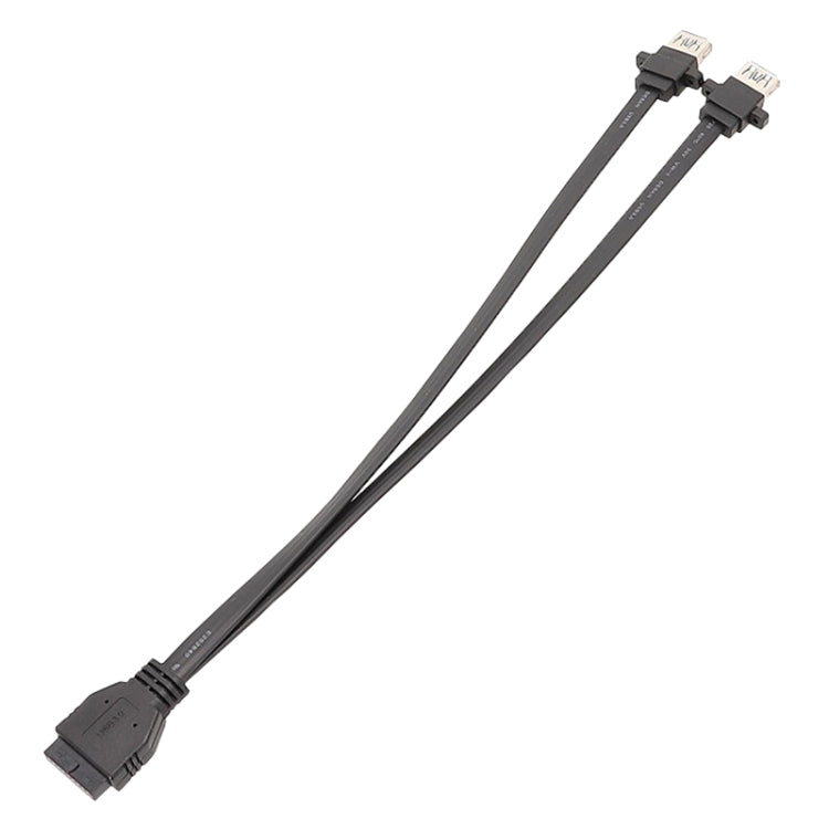 主機板 USB3.0 面板線前置 19針至雙埠 A 母數據扁平線, 30cm, 50cm, 80cm