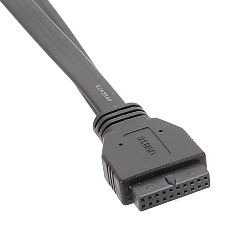 主機板 USB3.0 面板線前置 19針至雙埠 A 母數據扁平線, 30cm, 50cm, 80cm