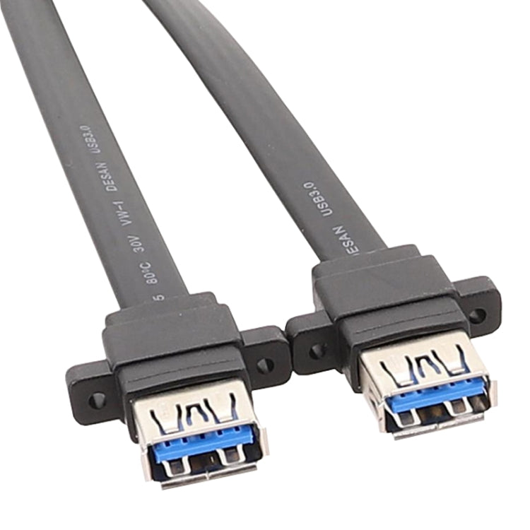 主機板 USB3.0 面板線前置 19針至雙埠 A 母數據扁平線, 30cm, 50cm, 80cm