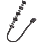 18AWG 大型 4針套管格狀 1 對 5 SATA 硬碟籠線, 40cm 4針 1 對 5
