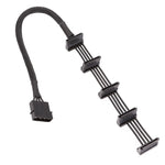 18AWG 大型 4針套管格狀 1 對 5 SATA 硬碟籠線, 40cm 4針 1 對 5