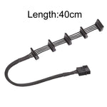 18AWG 大型 4針套管格狀 1 對 5 SATA 硬碟籠線, 40cm 4針 1 對 5