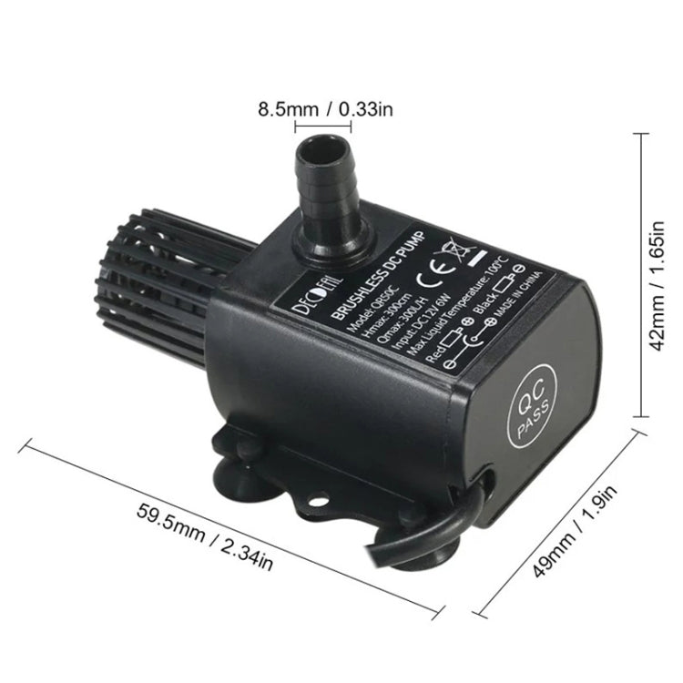 DC12V微型無刷冷水循環噴泉水泵，QR50C