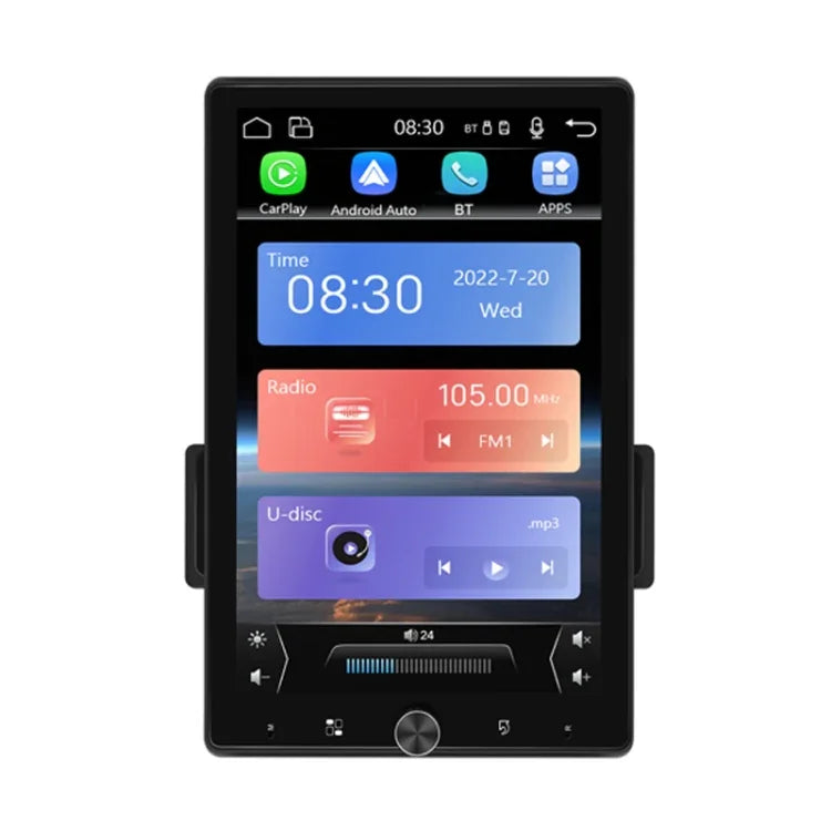 10.4 吋 MP5 單把垂直螢幕手動旋轉安卓導航，附無線 Carplay 倒車攝影