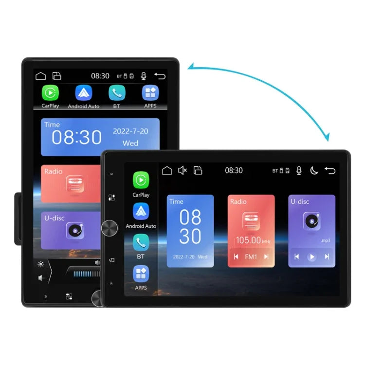 10.4 吋 MP5 單把垂直螢幕手動旋轉安卓導航，附無線 Carplay 倒車攝影