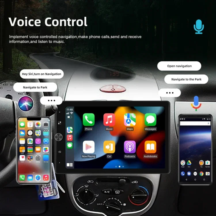 10.4 吋 MP5 單把垂直螢幕手動旋轉安卓導航，附無線 Carplay 倒車攝影