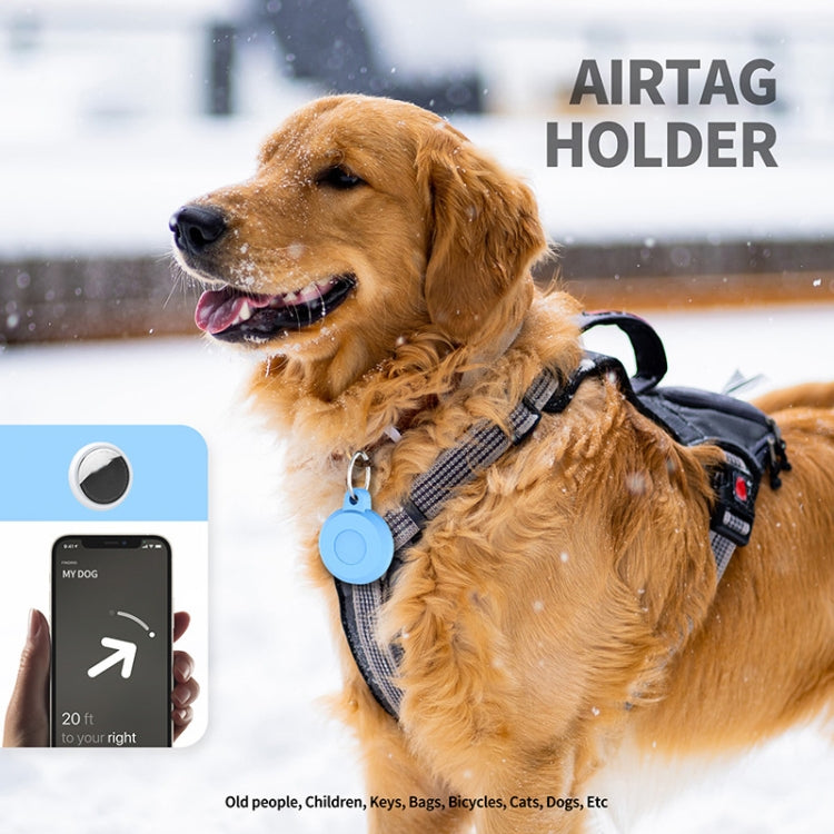 適用於 AirTag 第二代 / AirTag 第一代 寵物塑膠防水追蹤器保護殼，藍色，粉紅色，黑色