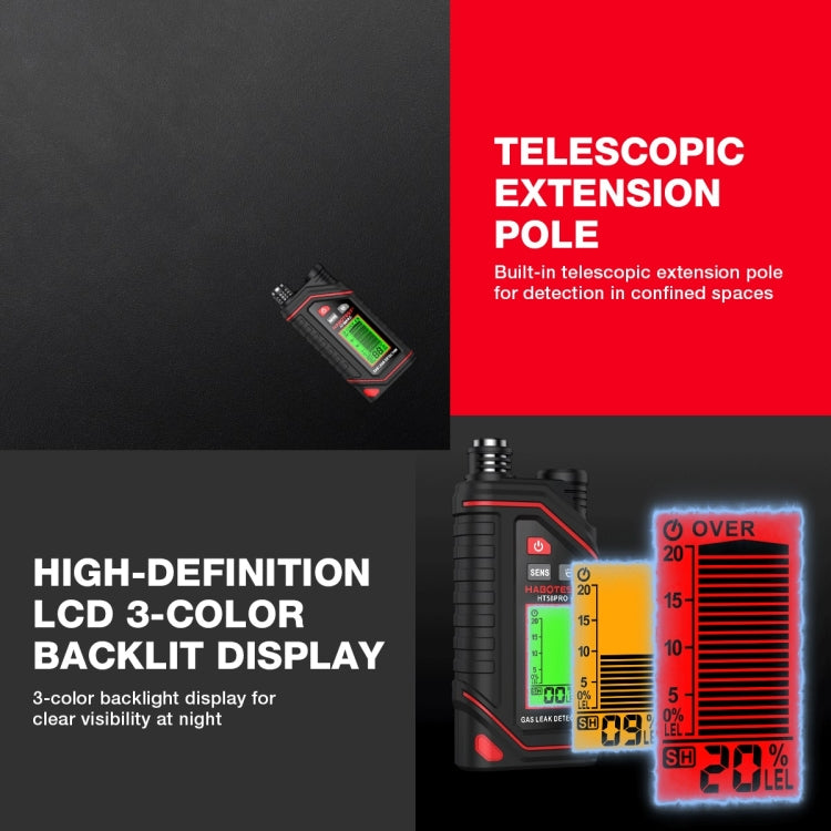 HABOTEST 便攜式充電式氣體探測器，HT629