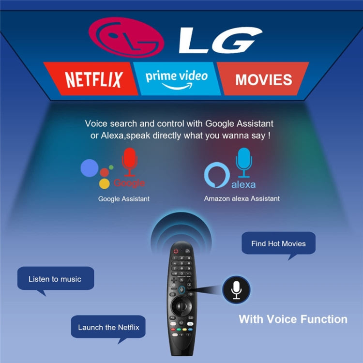 適用於 LG 電視藍牙手持紅外語音多功能遙控器，AKB75855501 語音
