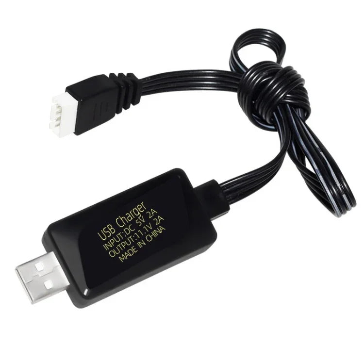 11.1V 2A 3S 鋰電池 USB 充電器帶燈，4 針插頭