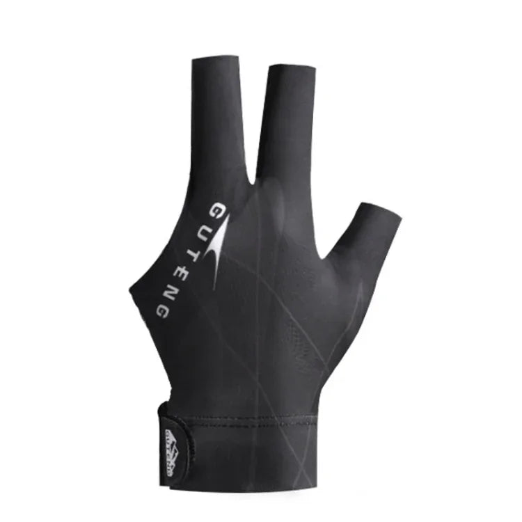 GUTENG Three Finger Thin Breathable Wear-Resistant Non-Slip Snooker Billiard Gloves, Left Hand Half Finger (Printed Black), Left Hand Half Finger (Printed Blue), Left Hand Full Finger (Gray), Left Hand Full Finger (Printed Black)                       ...