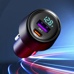 65W Dual Port A+C High Power Car Fast Charger Auto Cigarette Lighter, S-31
