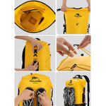 Naturehike 防水濕乾袋 IPX6 戶外海邊潛水游泳漂流裝備，20L 卡其色，20L 黃色，30L 卡其色，30L 黃色，40L 卡其色，40L 黃色
