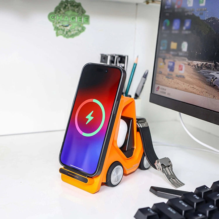 T20S 三合一 15W 小型叉車造型桌面無線充電器附 LED 氛圍燈
