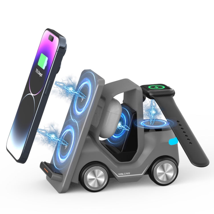 T20S 三合一 15W 小型叉車造型桌面無線充電器附 LED 氛圍燈