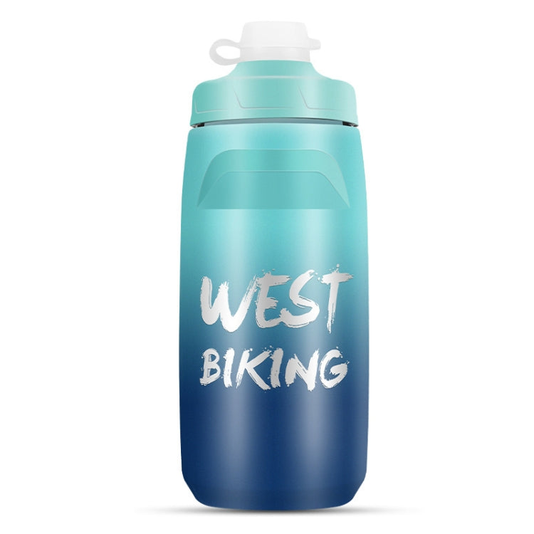WEST BIKING 620ML 自行車水壺 便攜戶外騎行水杯，白粉漸變，黑灰漸變，藍色漸變，深綠漸變，綠粉漸變，黃綠漸變，黑綠漸變，黑紅漸變