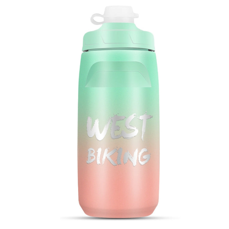 WEST BIKING 620ML 自行車水壺 便攜戶外騎行水杯，白粉漸變，黑灰漸變，藍色漸變，深綠漸變，綠粉漸變，黃綠漸變，黑綠漸變，黑紅漸變