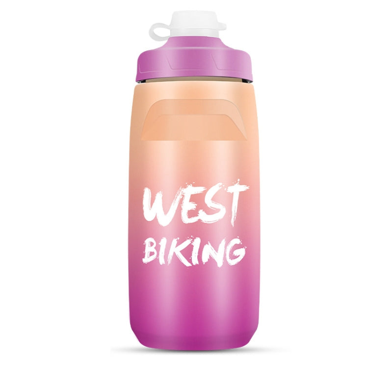 WEST BIKING 620ML 自行車水壺 便攜戶外騎行水杯，白粉漸變，黑灰漸變，藍色漸變，深綠漸變，綠粉漸變，黃綠漸變，黑綠漸變，黑紅漸變