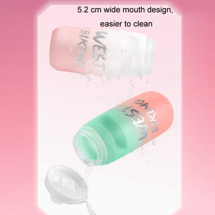 WEST BIKING 620ML 自行車水壺 便攜戶外騎行水杯，白粉漸變，黑灰漸變，藍色漸變，深綠漸變，綠粉漸變，黃綠漸變，黑綠漸變，黑紅漸變