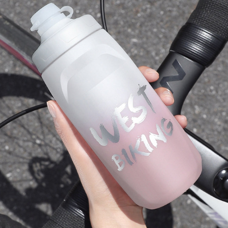 WEST BIKING 620ML 自行車水壺 便攜戶外騎行水杯，白粉漸變，黑灰漸變，藍色漸變，深綠漸變，綠粉漸變，黃綠漸變，黑綠漸變，黑紅漸變