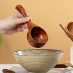 家用木製長柄大湯匙 吃麵湯匙 舀水勺，橡木（舊漆色），橡木（原色），相思木