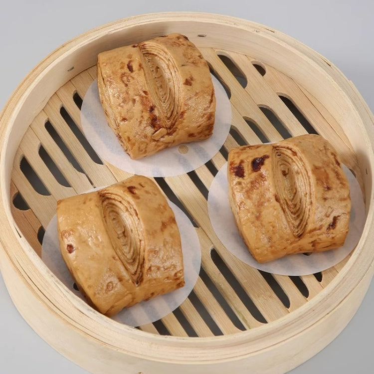 100片食品級一次性圓形不沾蒸籠紙 打孔包子蒸籠墊，7.6cm