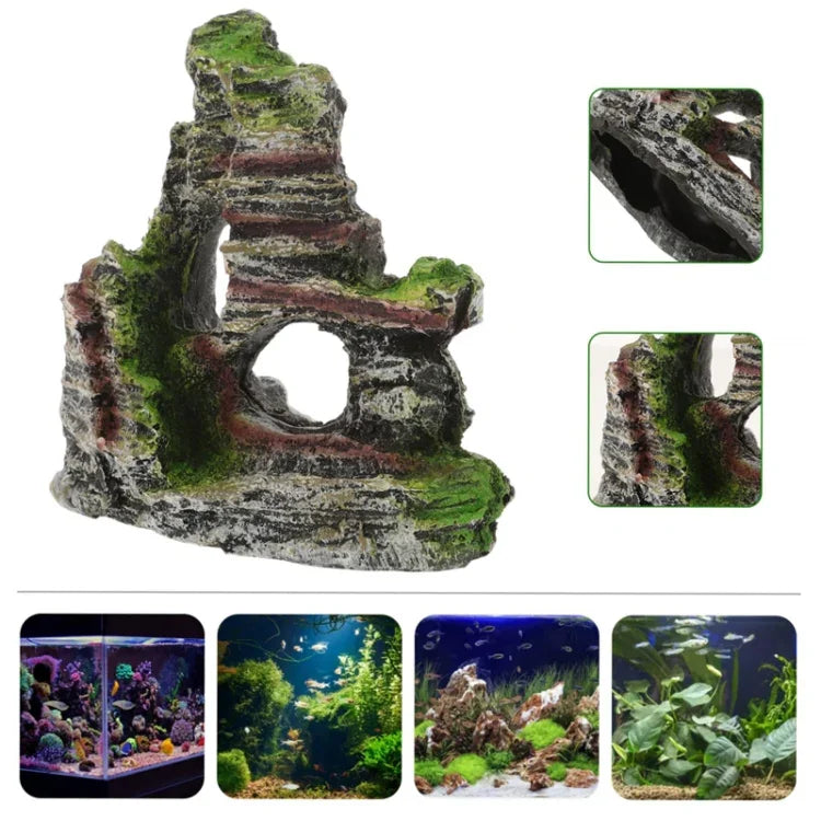 水族造景配件樹脂魚缸帳篷景觀裝飾，型號A，型號B，型號C，型號D