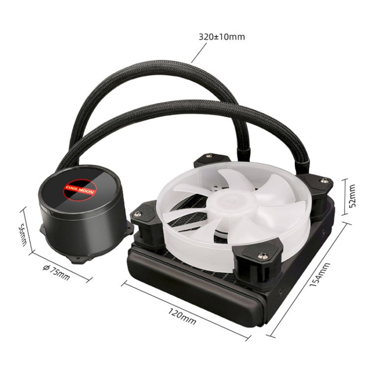 COOLMOON RGB120 5V ARGB 一體式單排多平台 CPU 散熱器, RGB120