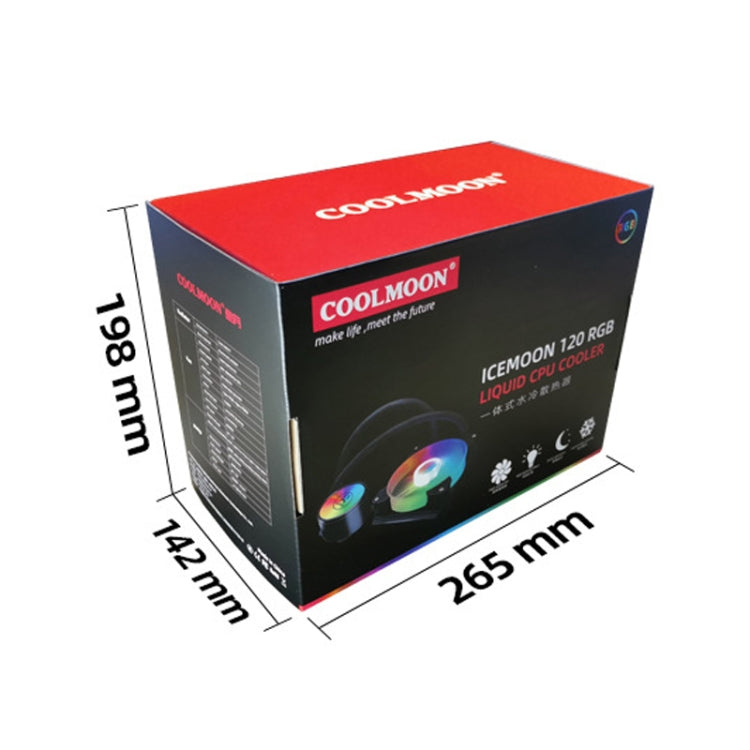 COOLMOON RGB120 5V ARGB 一體式單排多平台 CPU 散熱器, RGB120