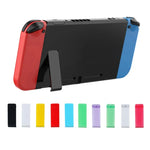 適用於 Nintendo Switch 主機 2 件替換支架背殼支架，黑色、透明白、白色、紅色、藍色
