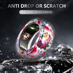 適用於 Samsung Galaxy Ring / Oura Ring 矽膠彈性印花保護套，防刮保護殼，S，M