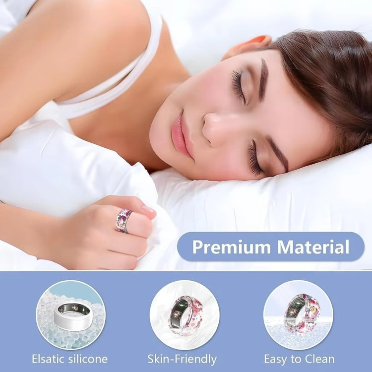 適用於 Samsung Galaxy Ring / Oura Ring 矽膠彈性印花保護套，防刮保護殼，S，M