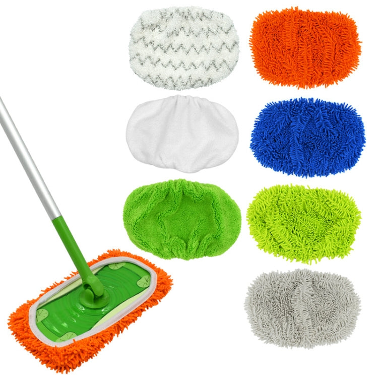 適用於Swiffer Sweeper及其他10英寸平拖把替換墊，2片毛巾布，珊瑚絨灰色，珊瑚絨綠色，條紋灰色，雪尼爾綠色，雪尼爾橙色，雪尼爾灰色