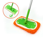 適用於Swiffer Sweeper及其他10英寸平拖把替換墊，2片毛巾布，珊瑚絨灰色，珊瑚絨綠色，條紋灰色，雪尼爾綠色，雪尼爾橙色，雪尼爾灰色