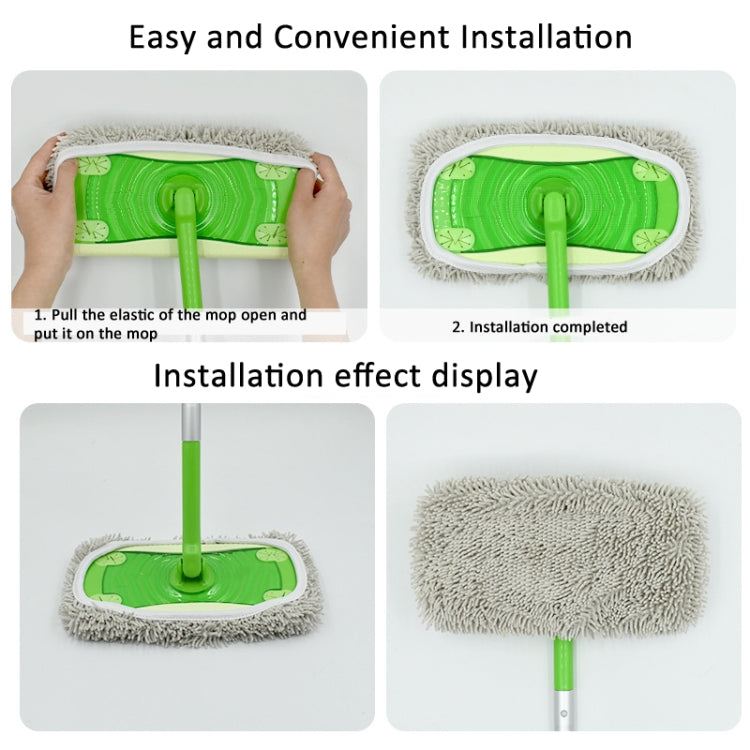 適用於Swiffer Sweeper及其他10英寸平拖把替換墊，2片毛巾布，珊瑚絨灰色，珊瑚絨綠色，條紋灰色，雪尼爾綠色，雪尼爾橙色，雪尼爾灰色