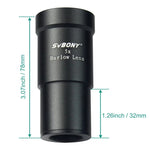 SVBONY F9102A 1.25吋5倍增倍器天文望遠鏡配件，F9102A