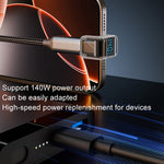 Type-C 數位顯示 U 型轉接頭 180度彎頭 140W 4.0 轉接器, 180度彎頭