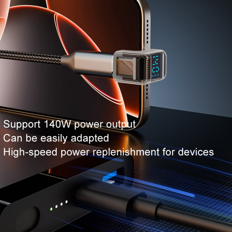 Type-C 數位顯示 U 型轉接頭 180度彎頭 140W 4.0 轉接器, 180度彎頭