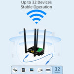 4G 無線插入式路由器可拆卸延伸天線 LTE 監控網絡 WiFi 熱點，歐規插頭，LT210B