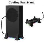 適用於 XBOX Series S 主機底座散熱風扇，內建 LED 燈條，底座散熱風扇白色，底座散熱風扇黑色