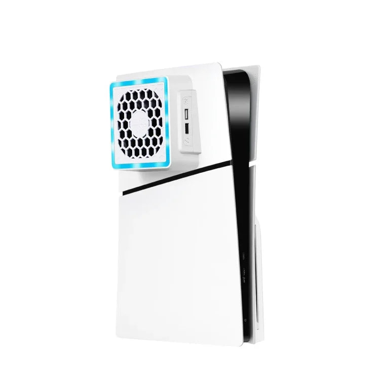 適用於 PS5 Slim 主機側置散熱風扇 RGB 散熱器，適用於 PS5 Slim