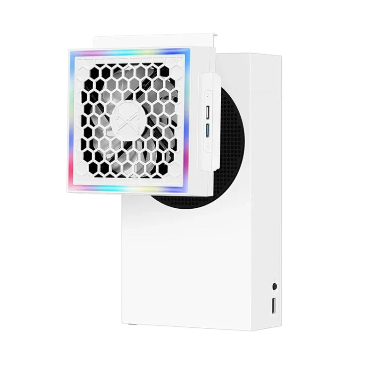 適用於 XBOX Series S 主機側置散熱風扇 RGB 彩色燈散熱器，適用於 XBOX Series S