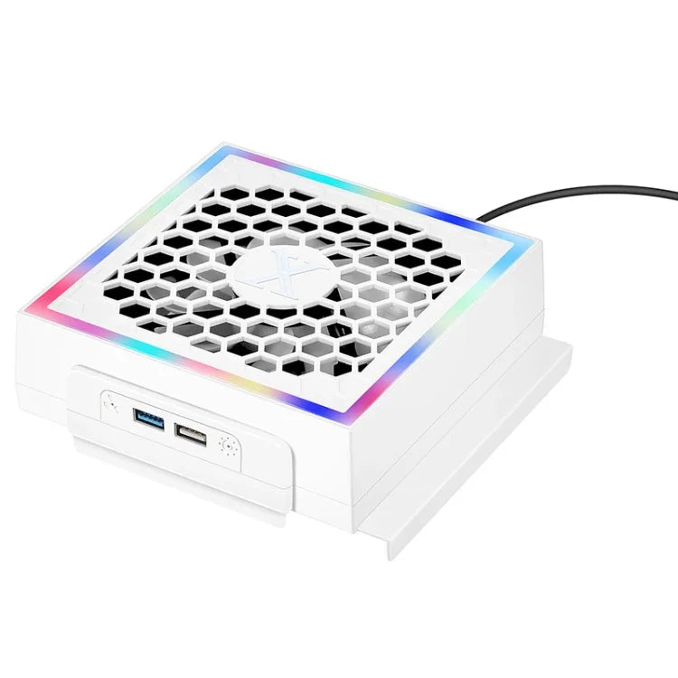 適用於 XBOX Series S 主機側置散熱風扇 RGB 彩色燈散熱器，適用於 XBOX Series S