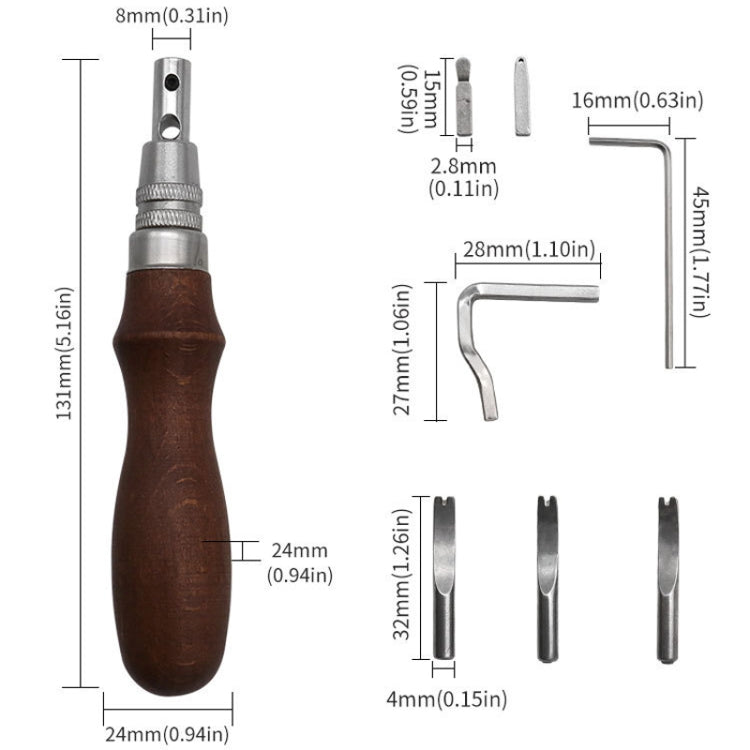 7合1皮革邊壓條溝槽切割邊緣修整器