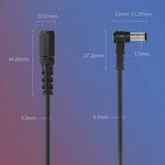 2入 DC 5.5 x 2.1mm 直頭轉彎頭轉接線 公對母 電源延長線, B1-2