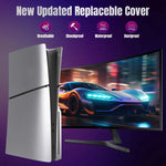 適用於 PS5 Slim 替換面板外殼可拆卸保護殼，光碟版黑色，數位版黑色，光碟版白色，數位版白色，光碟版灰色，數位版灰色