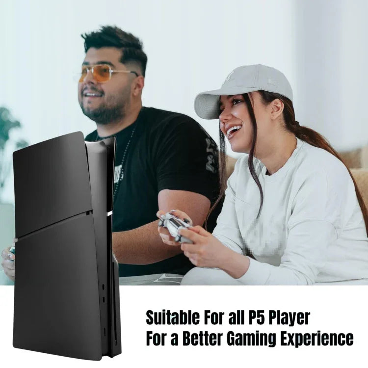 適用於 PS5 Slim 替換面板外殼可拆卸保護殼，光碟版黑色，數位版黑色，光碟版白色，數位版白色，光碟版灰色，數位版灰色