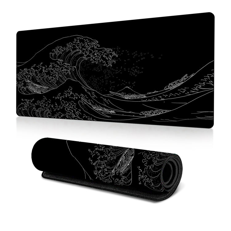 大浪遊戲滑鼠墊防滑橡膠桌墊，300x600x2mm，300x700x3mm，300x800x2mm，300x800x3mm，400x900x2mm，400x900x3mm