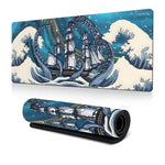 大浪遊戲滑鼠墊防滑橡膠桌墊，300x600x2mm，300x700x3mm，300x800x2mm，300x800x3mm，400x900x2mm，400x900x3mm