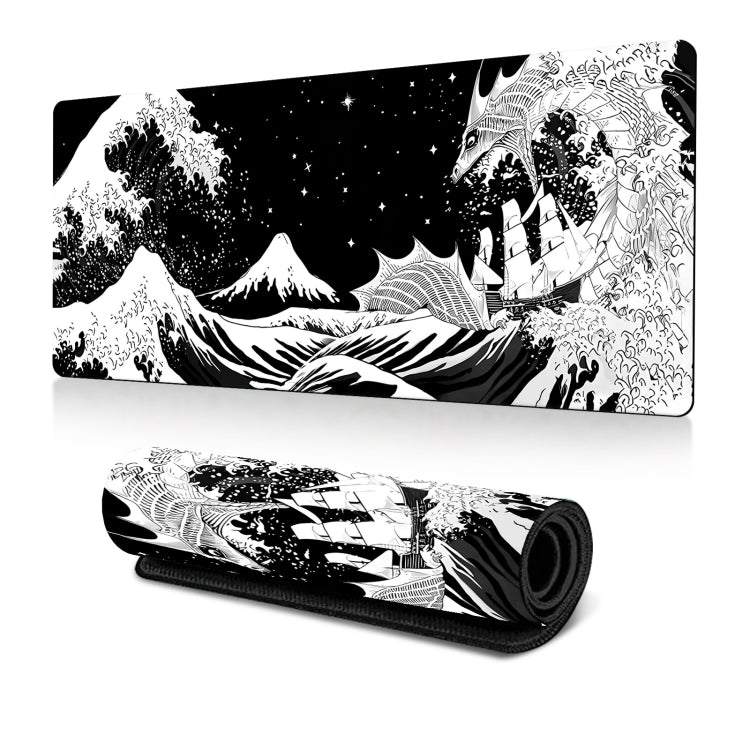 大浪遊戲滑鼠墊防滑橡膠桌墊，300x600x2mm，300x700x3mm，300x800x2mm，300x800x3mm，400x900x2mm，400x900x3mm